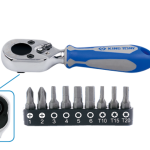 10PC 1/4" Bit & Mini Ratchet Set 72 Teeth - Compact Precision Ratchet Tool Kit