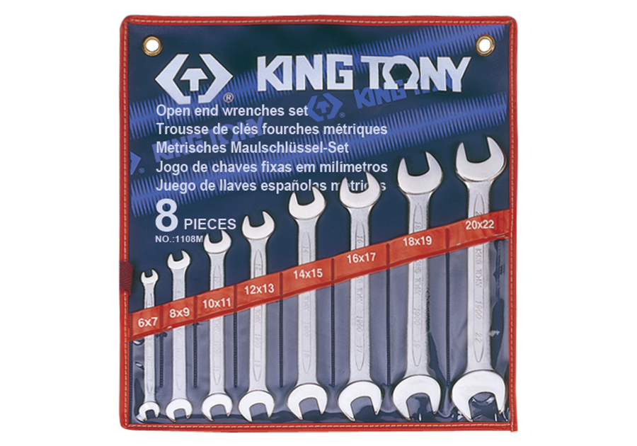 1108MR.png 8PC Double Open End Wrench Set Metric - Image 1