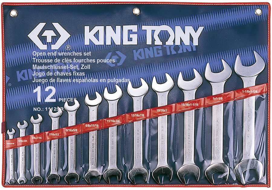 1112SR.png 12PC Double Open End Wrench Set SAE - Image 1