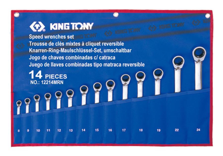 12214MRN.png 14PC Metric Reversible Speed Wrench Set with Pouch Bag 8-24MM - Image 1