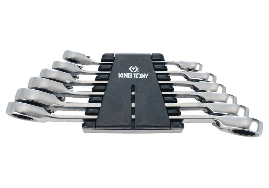 12706MR.png 6PC Metric Reversible Double-End Speed Wrench Set with Rack 8-19MM - Image 1
