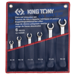 6PC 6PT Flare Nut Wrench Set Metric 8-22MM