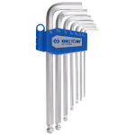 7PC Long Arm Ball Point Hex Key Set 3/32" - 3/8" SAE Chrome