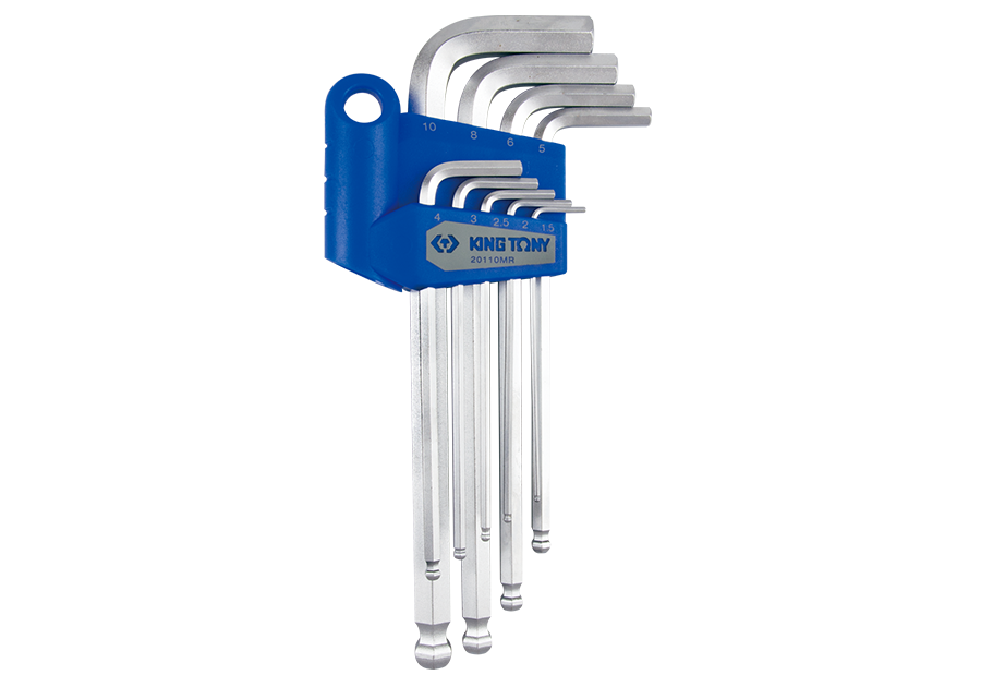 20110MR.png 9PC Long Arm Ball Point Hex Key Set 1.5-10MM - Image 1