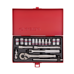 18PC 1/4" Drive 12PT Socket Set SAE Chrome