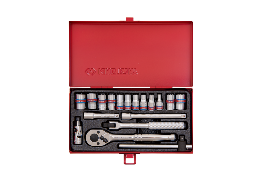 2019SR.png 18PC 1/4" Drive 12PT Socket Set SAE Chrome - Image 1