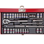 30PC 1/4" Drive 12PT Socket Set Metric & SAE