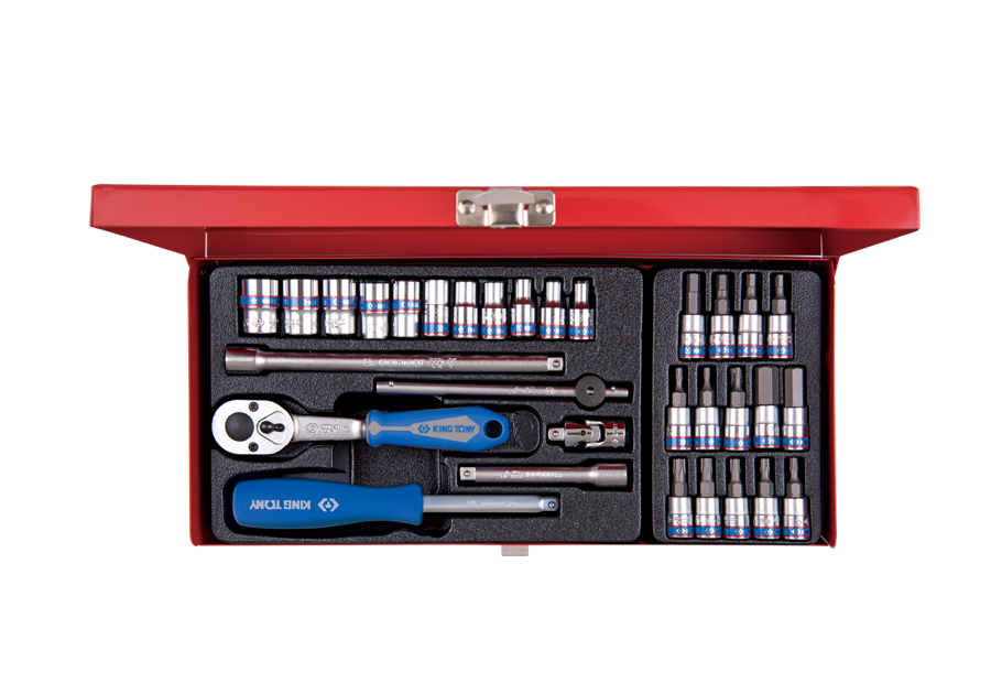 2031MR.png 31PC 1/4" Drive 12PT Socket Set Metric Chrome - Image 1