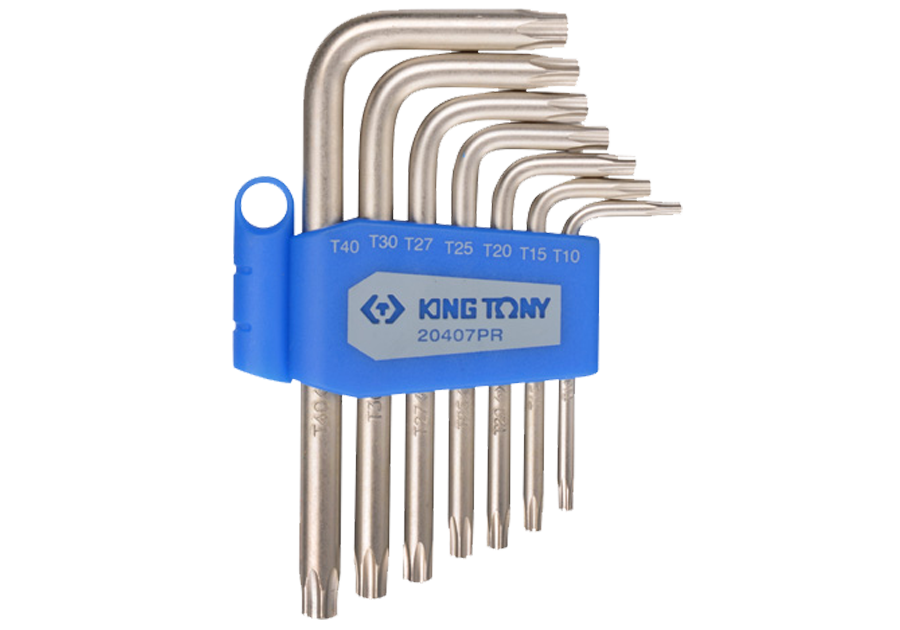 20407PR.png 7PC Torx L-Wrench Set T10H-T40H Chrome - Image 1