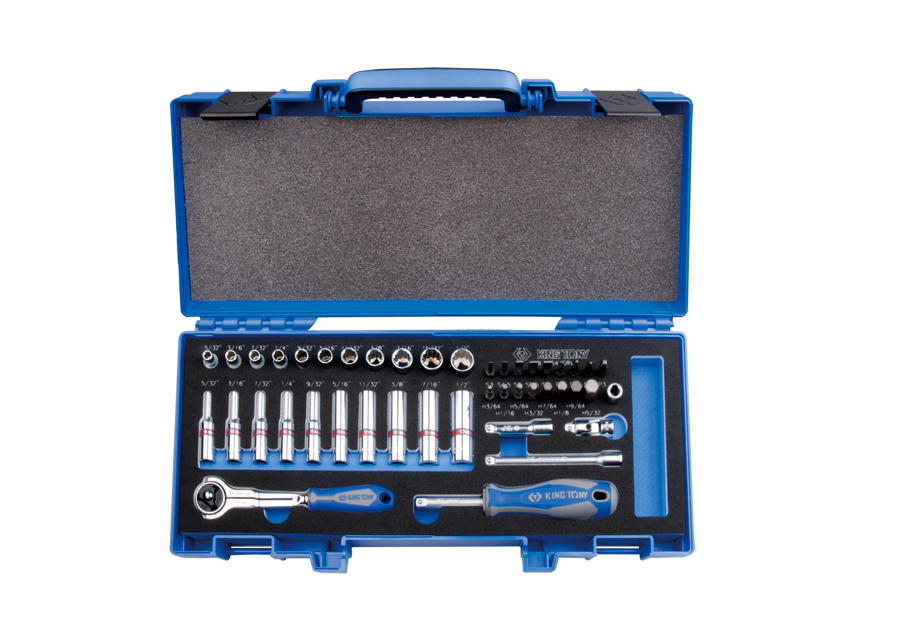 2044SRV.png 44PC 1/4" Drive Socket Set 12PT SAE Chrome - Image 1