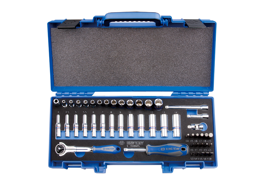 2048MRV.png 48PC 1/4" Drive Socket Set 12PT Metric Chrome - Image 1