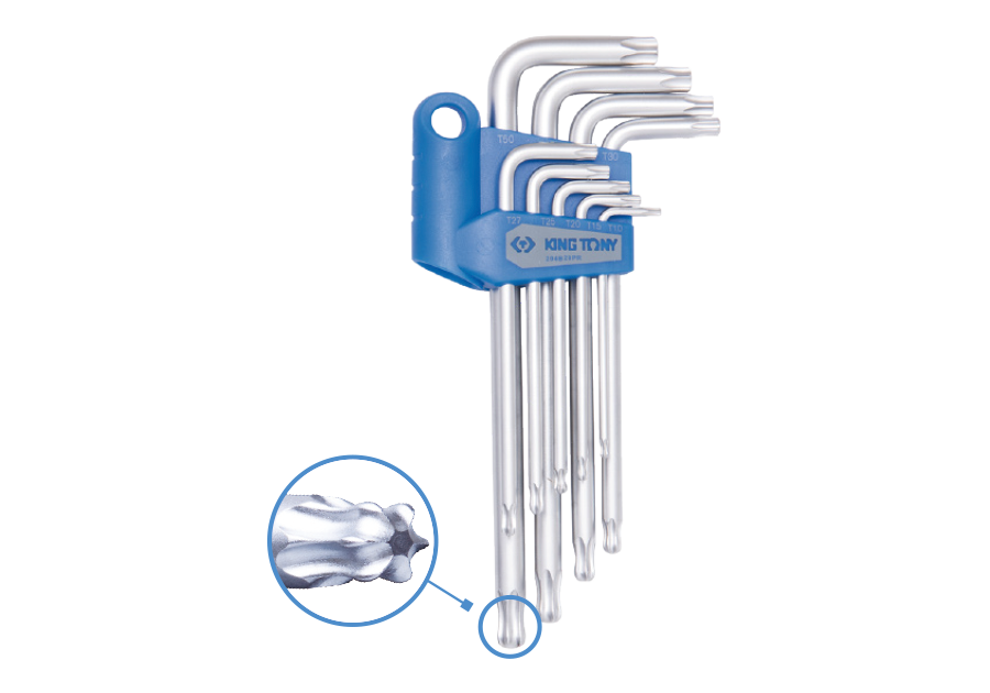 204B29PR.png 9PC Extra Long Ball End Torx Wrench Set T10–T50 - Image 1