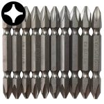 10PC 1/4" Double End Philips Bit Set 65MM Length