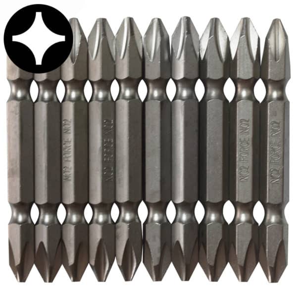 2101L-web-2-600x600-1.jpg 10PC 1/4" Double End Philips Bit Set 65MM Length - Image 1