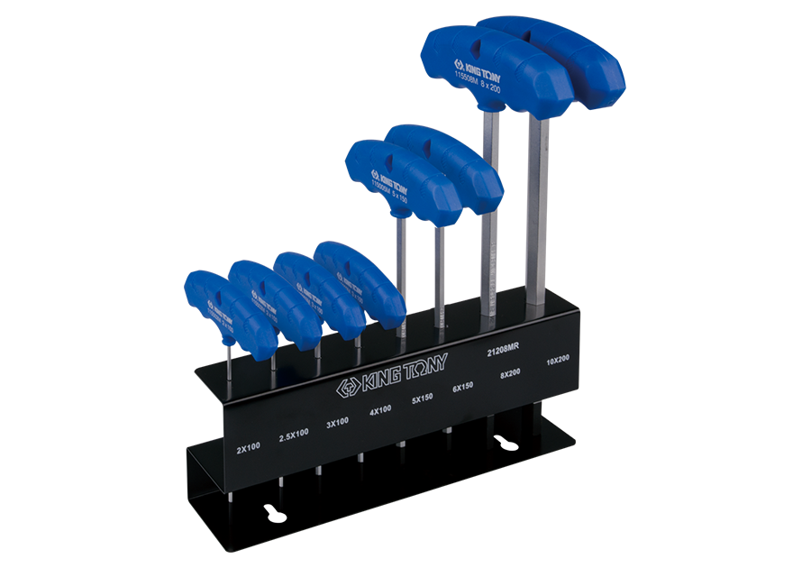 21208MR.png 8PC T-Handle Hex Key Set 2–10MM With Rack - Image 1