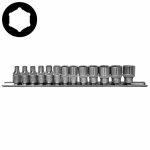 13PC 1/4" Drive Socket Reel Set 6PT 4-14MM