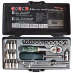 27PC 1/4" Drive 12PT Socket Combination Set 4-14MM