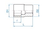 1/4" Drive 1/4" Socket 6PT Chrome - Image 2