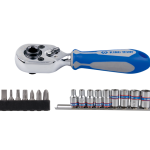 21PC 1/4″ Drive Bit & Socket Set Metric - 72-Tooth Mini Ratchet, Metric Sockets & Screwdriver Bits