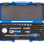 53PC 1/4" Drive Socket Set 6PT Metric Chrome EVA