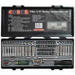 74PC 1/4" Drive 6PT Flank Socket Set