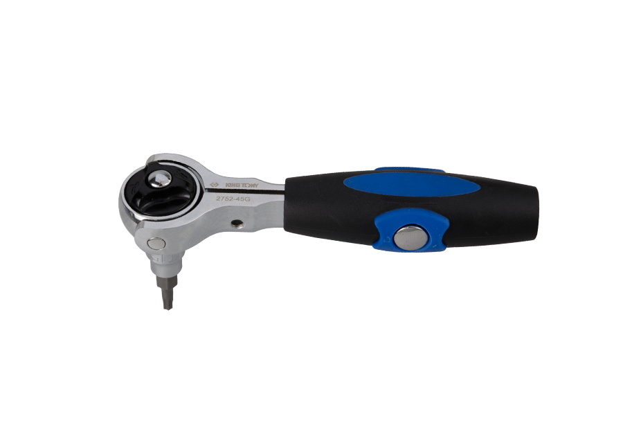2752-45G.png 1/4" Drive 72 Teeth Swivel Head Reversible Ratchet 4-1/2" Chrome - Image 1