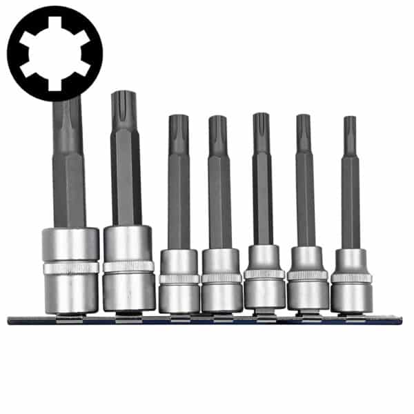3078A-web-600x600-1.jpg 7PC Ribe Socket Bit Set 3/8" Drive (M6-M10 90MM Length) 1/2" Drive (M12-M14 100MM Length) - Image 1