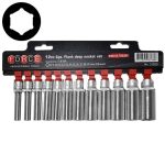12PC 3/8" Drive 6Pt Flank Deep Socket Set 8-19MM 63MM Length