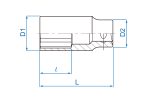 3/8" Drive 8mm Deep Socket 6PT Chrome - Image 2