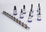 9PC 1/2" Drive Star Bit Socket Set with Rail - Image 4