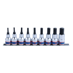 9PC 1/2″ Drive Hex Bit Socket Rail Set H3–H14 - Chrome Allen Bit Socket Set with 240mm Rail