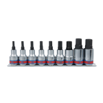 9PC 1/2″ Drive Hex Bit Socket Set Chrome with Socket Rail - Professional Allen Bit Socket Set