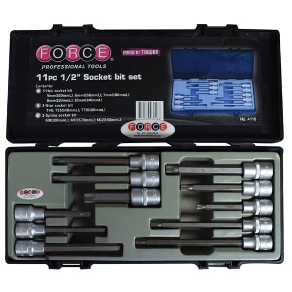 4116-web-1-600x600-1.jpg 11PC 1/2" Drive Socket Bit Set 5-10MM T45 T55 T70 M8 M10 M12 - Image 1
