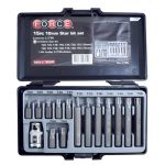 15PC 10MM Star Bit Set 1/2" Drive T20-T55