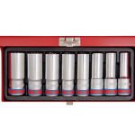 8PC 1/2" Drive Deep Socket Set 12PT SAE Chrome