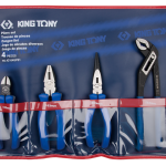 4PC Pliers Set - Professional Combination, Slip Joint, Long Nose & Water Pump Pliers Kit