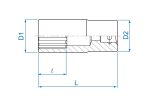 17MM 1/2" Drive Deep Socket 12PT Chrome - Image 2