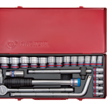 24PC 1/2" Drive Socket Set 6PT SAE Chrome
