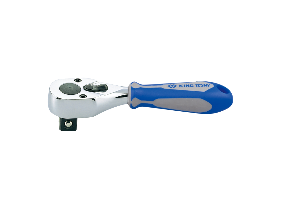 4760G.png 1/2" Drive MINI REVERSIBLE RATCHET 5-1/2" RUBBER CHROME - Image 1