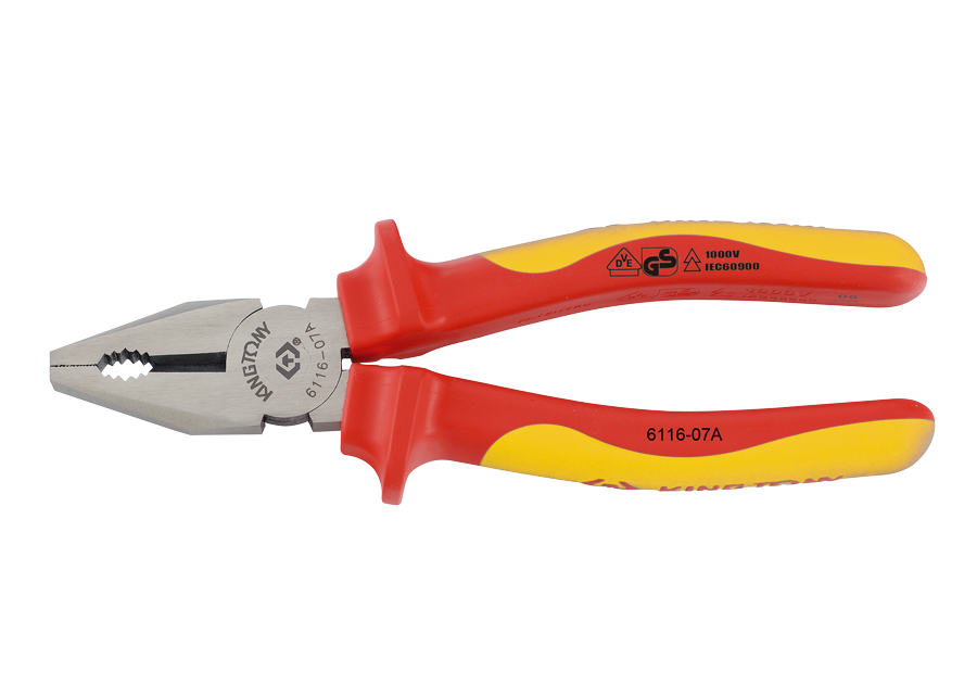 6116A.png VDE INSULATED COMBINATION PLIERS 8" - Image 1