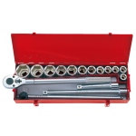 16PC 3/4" Drive Socket Set 6PT Metric Chrome