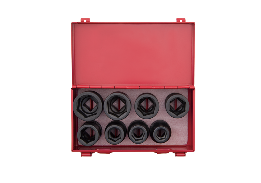 6408SP10.png 8PC 3/4" Drive Impact Socket Set SAE Black - Image 1