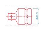 3/4" to 1/2" Drive Impact Adapter Chrome Molybdenum Steel - Image 2