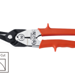 10" Figure Tin Snips Left Cut Red - Heavy Duty Compound Action Metal Cutting Shears