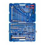 128PC 1/4″ & 1/2″ Drive Combination Socket Set 6PT - Professional Metric Mechanic Tool Kit