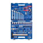 77PC 1/4″ & 1/2″ Drive Combination Socket Set - Metric Ratchet Tool Kit for Automotive & Workshop