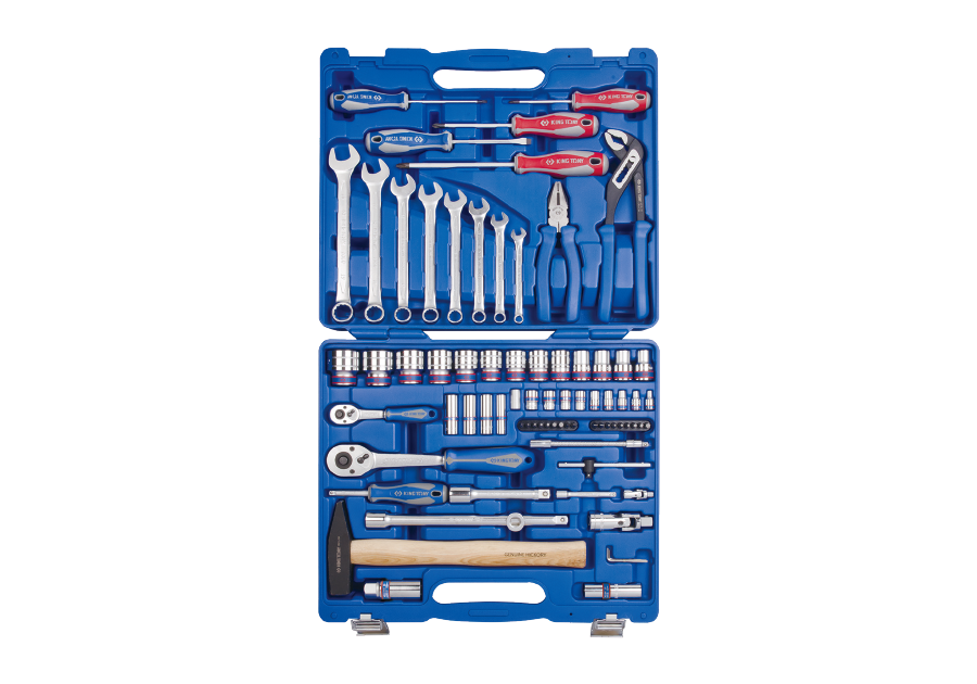 7577MR.png 77PC 1/4″ & 1/2″ Drive Combination Socket Set - Metric Ratchet Tool Kit for Automotive & Workshop - Image 1