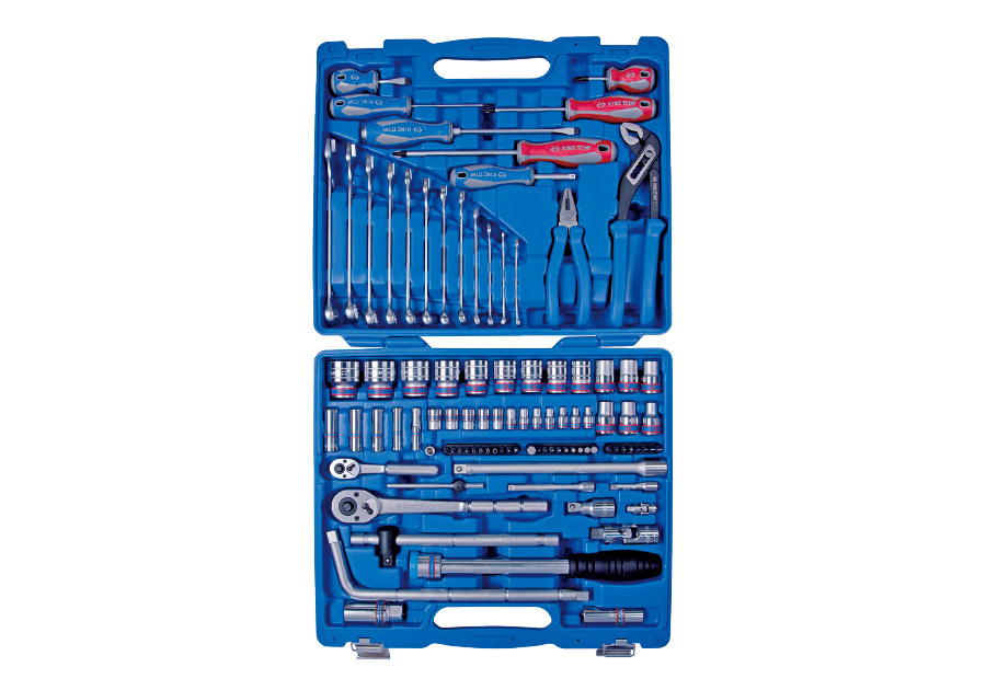 7598MR.png 97PC 1/4" & 1/2" Drive Socket & Wrench Set 6PT - Image 1