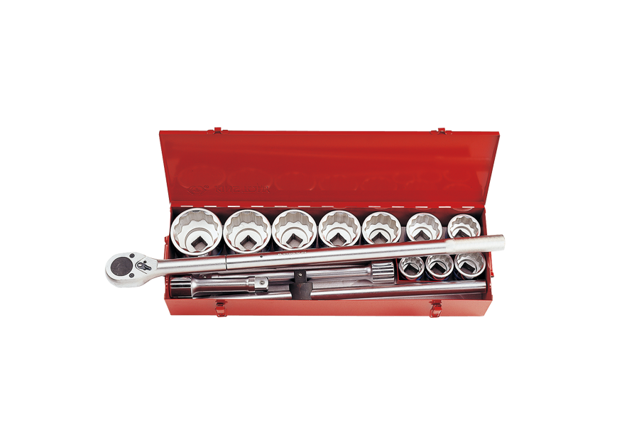 8015MR.png 14PC 1" Drive Socket Set 12PT Metric Chrome - Image 1