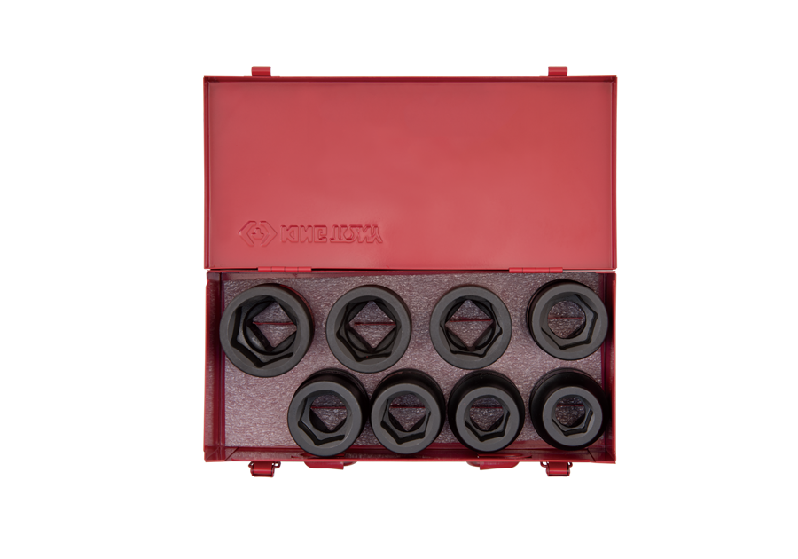 8410SP.png 8PC 1" Drive Impact Socket Set 6PT SAE Black - Image 1